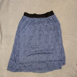 LuLaRoe Blue Lace Midi Skirt